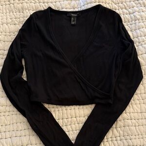Forever 21 Long Sleeve Wrap Top